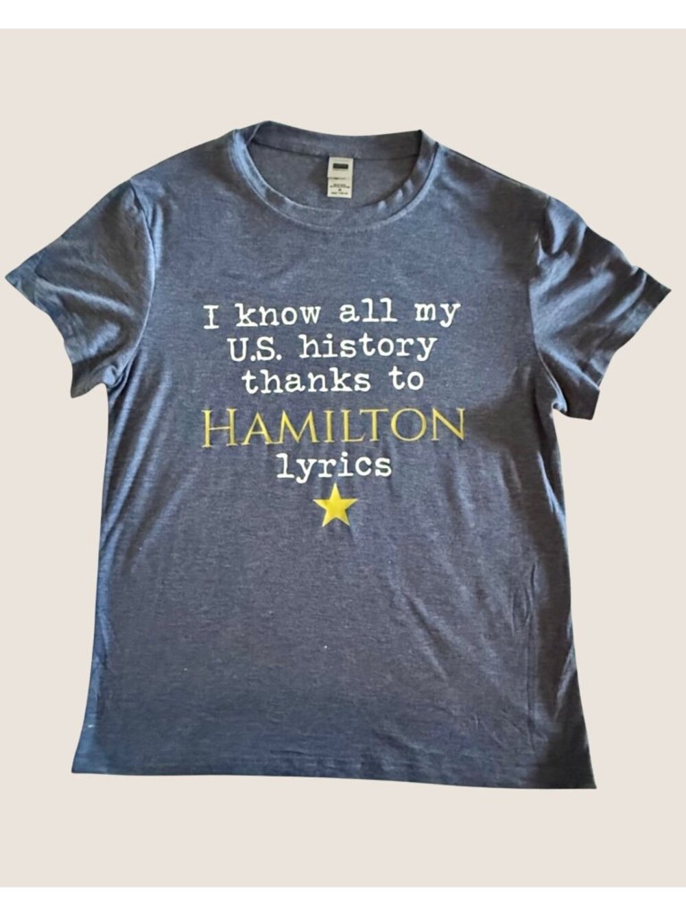 Hamilton Lyrics Tee Womens M Blue Broadway Musical Theater Shirt - Picture 4 of 9